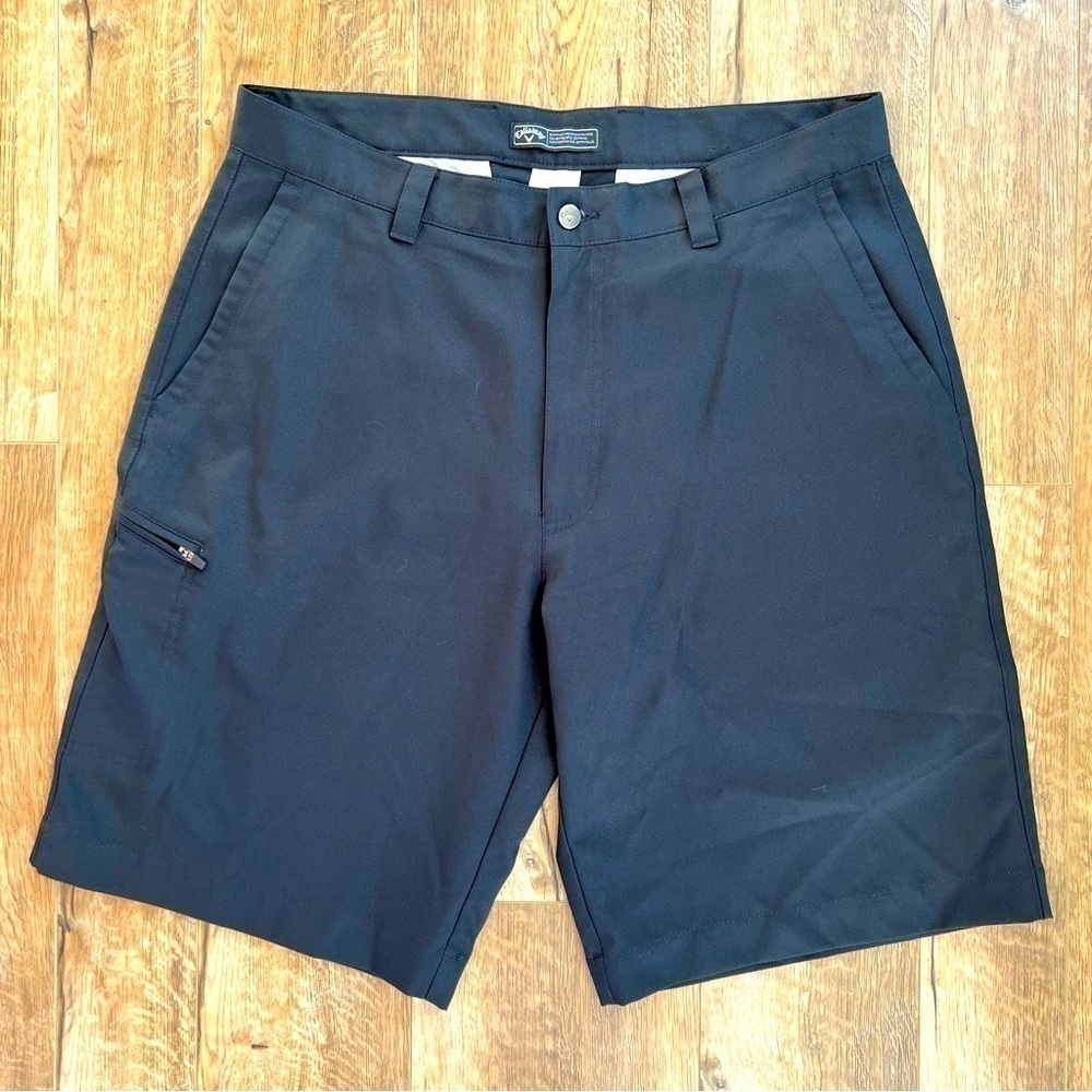 Callaway Black Flat Front Golf Shorts